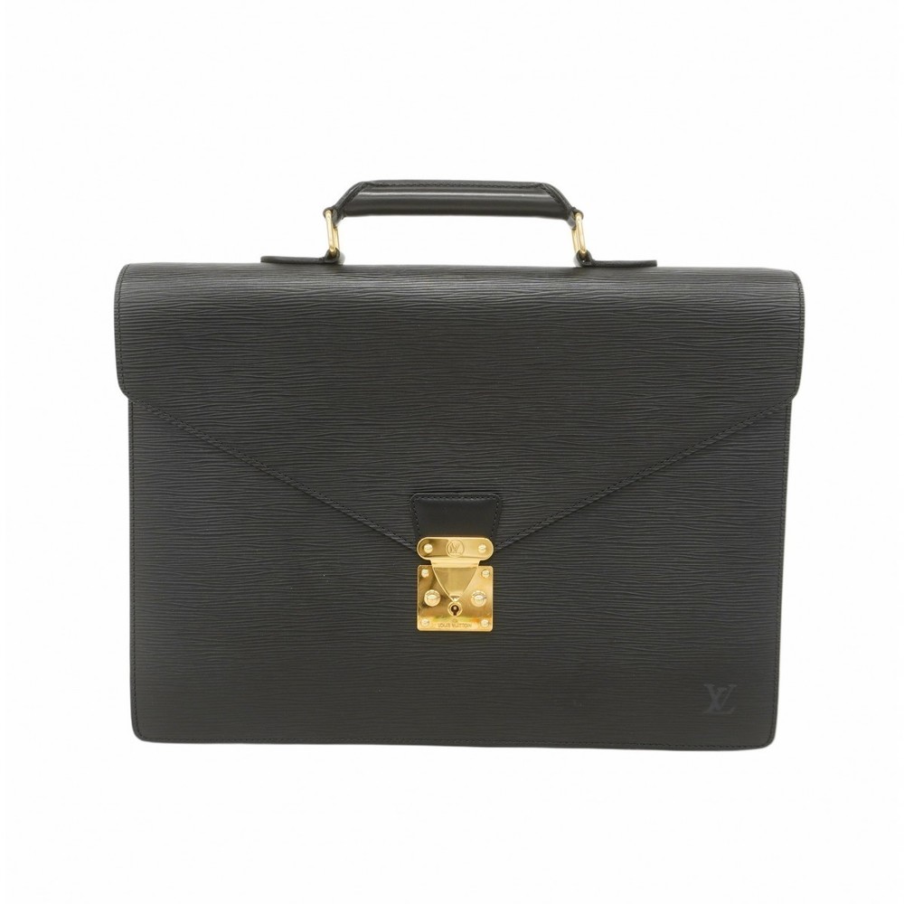 Louis Vuitton Serviette Briefcase Epi Black Conseil Noir
